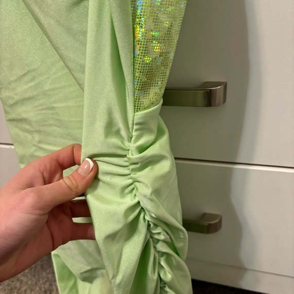 Lucy In The Sky Green Sparkly Mini Dress - Picture 8 of 8